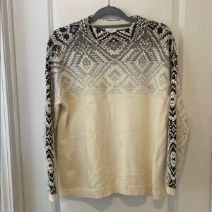 J. Jill Black and Cream Knit Sweater